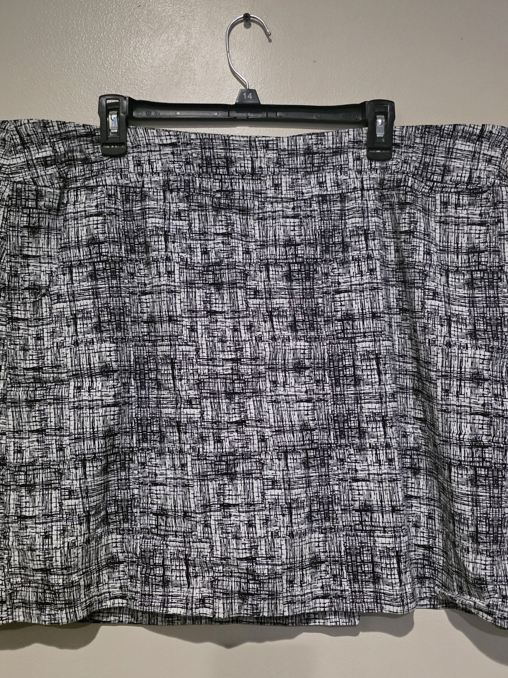 ZAC & RACHEL Geometric Knit Pencil Skort Black White Pull On Stretch 22W Office